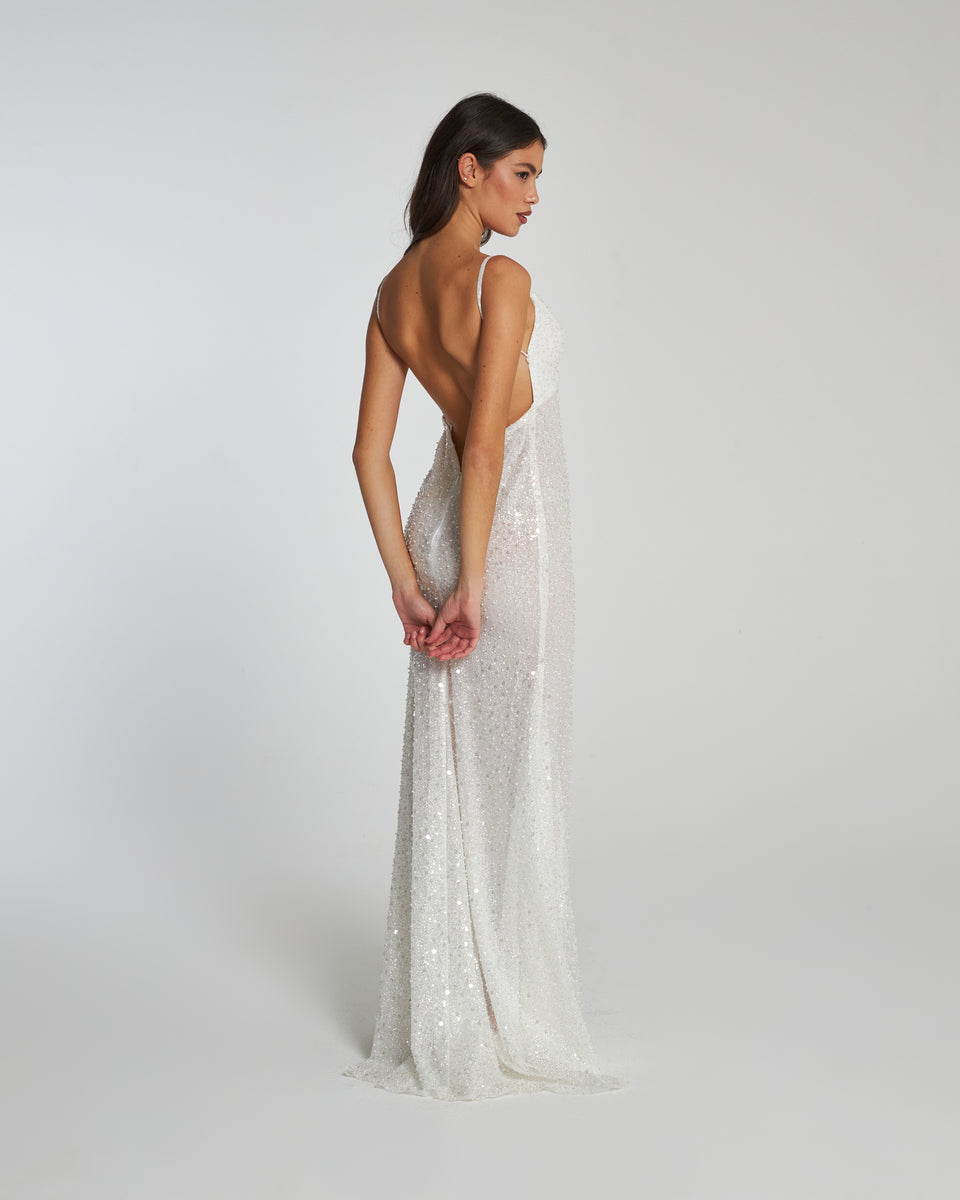 chinese dress ladies Anastasia Lux Pearl Mermaid Dress – Quintino Esclusive