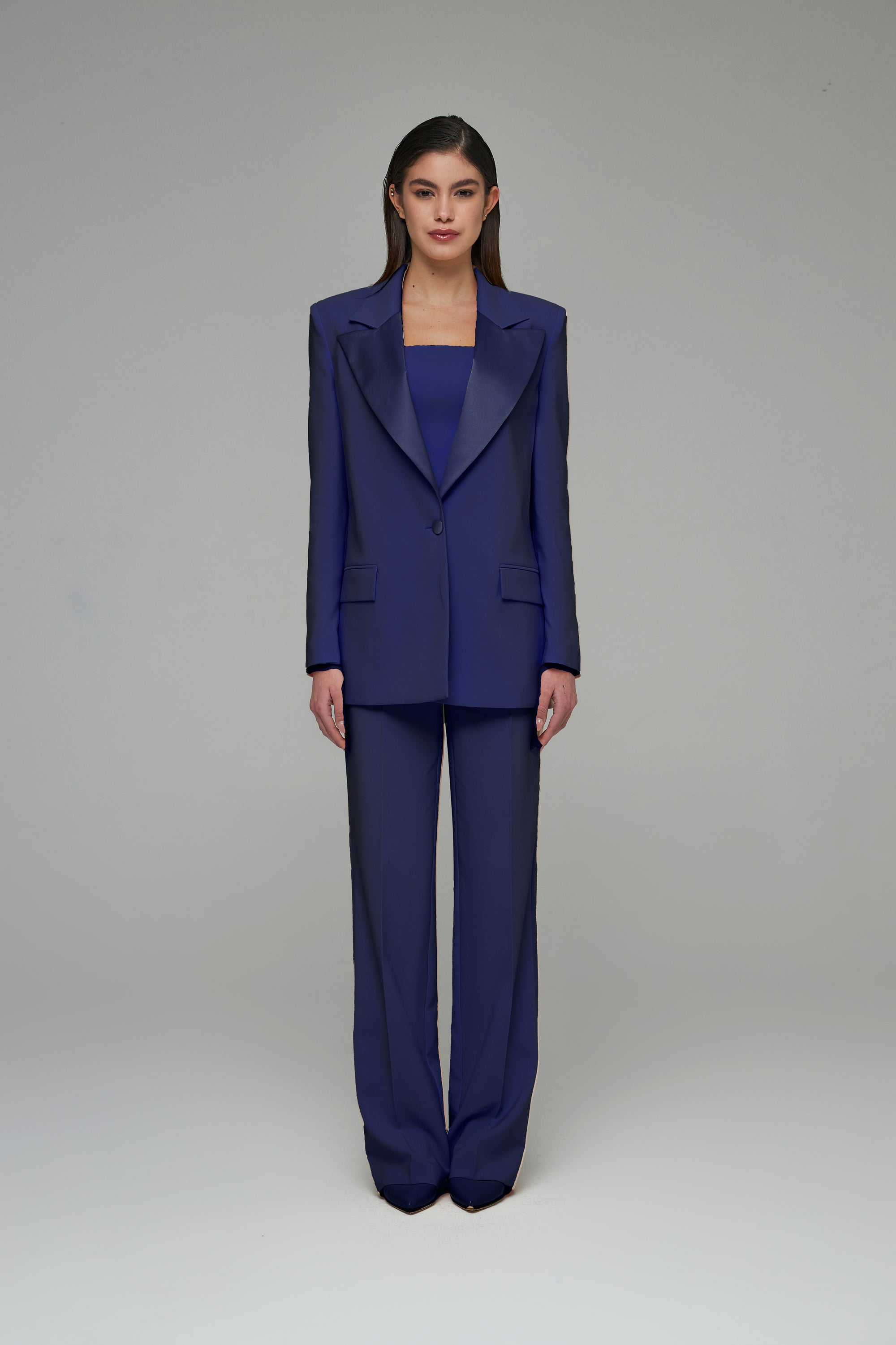 Blazer Pantalone Blu Zara Bond Brothers Completo Tailleur Bianco